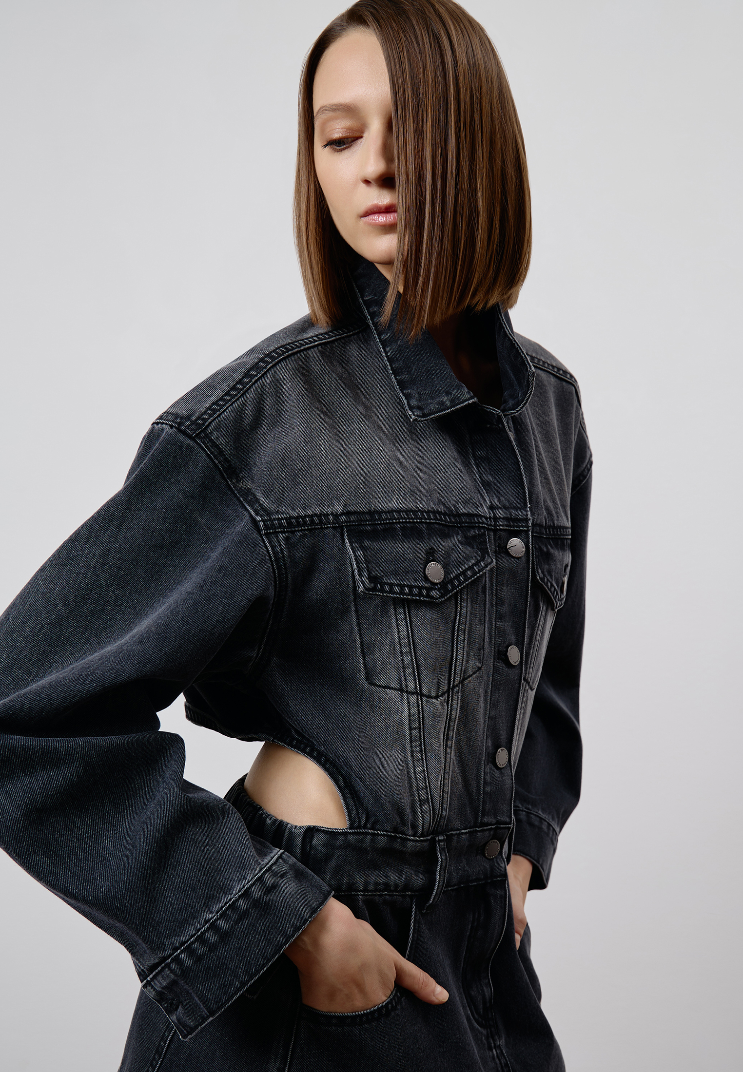 Dress female ПЛАТЬЕ ЖЕНСКОЕ VASSA CODE Серый