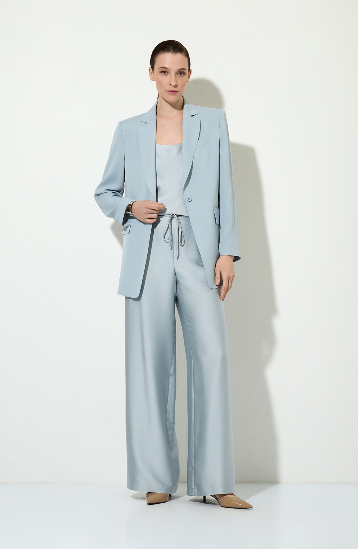 Pajama style pants female БРЮКИ VASSA&Co Голубой