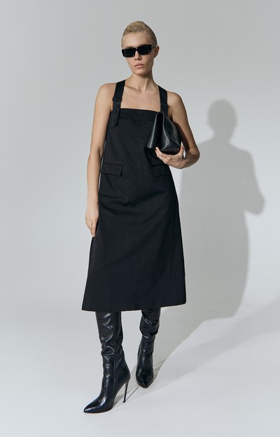 Платье-сарафан , пол женский, цвет черный