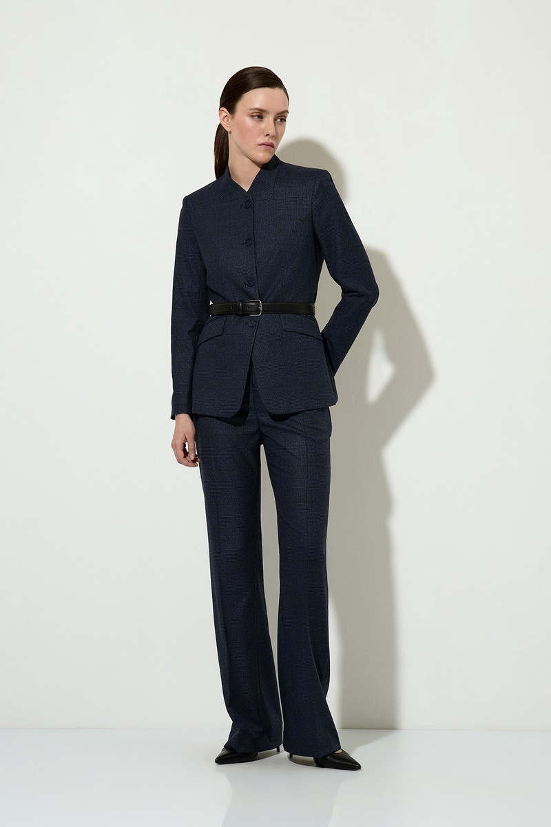 Брюки в клетку female БРЮКИ VASSA&Co Синий