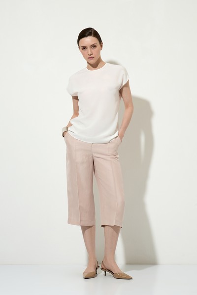 Блузка со спущенной линией плеча VASSA&Co, пол женский, цвет белый