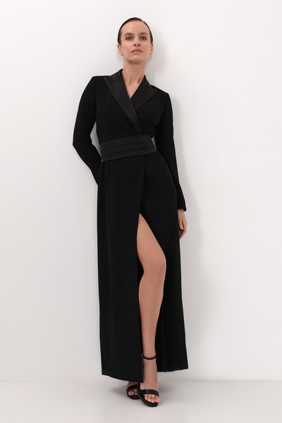 Платье-смокинг VASSA&Co, пол женский, цвет черный