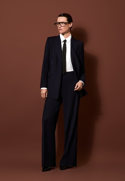 Двубортный жакет VASSA&Co, пол female, цвет синий