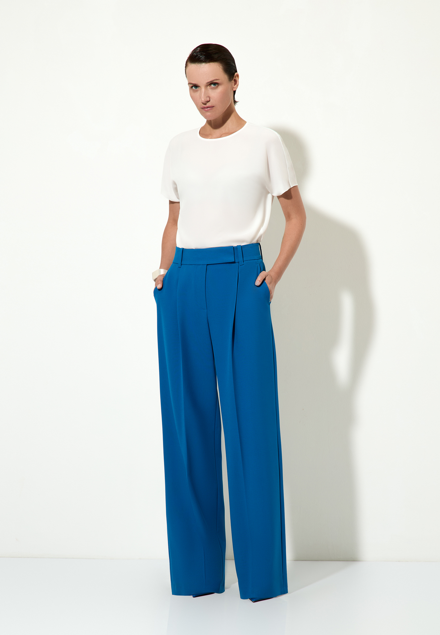 Trousers female БРЮКИ VASSA&Co Синий