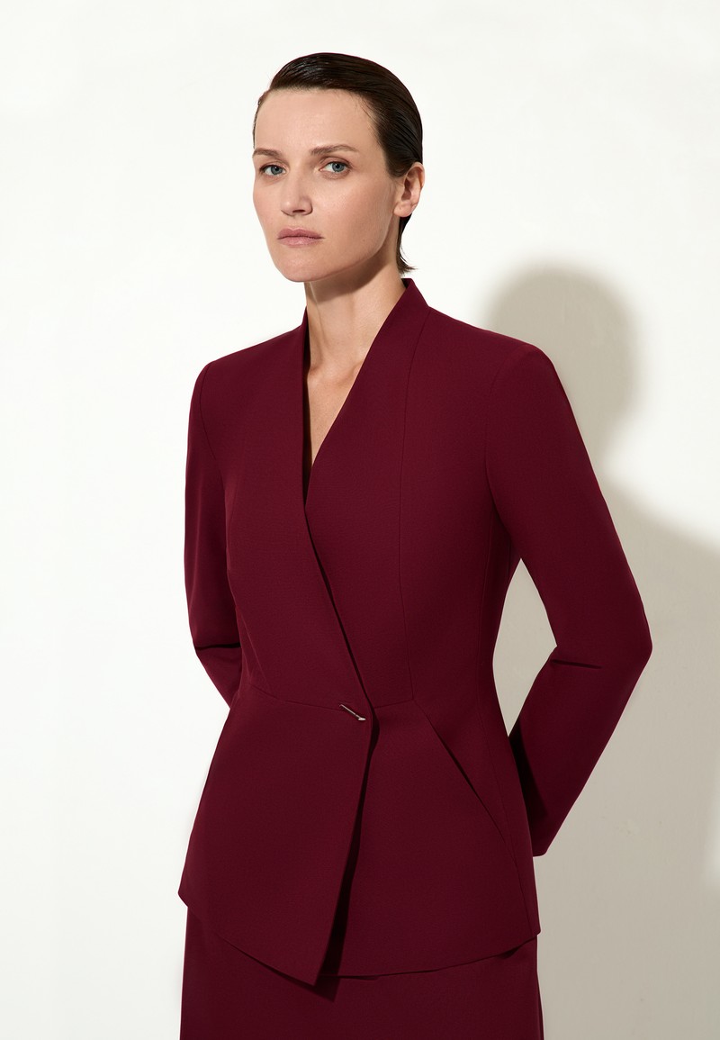 Жакет с асимметричным бортом female ЖАКЕТ VASSA&Co Burgundy