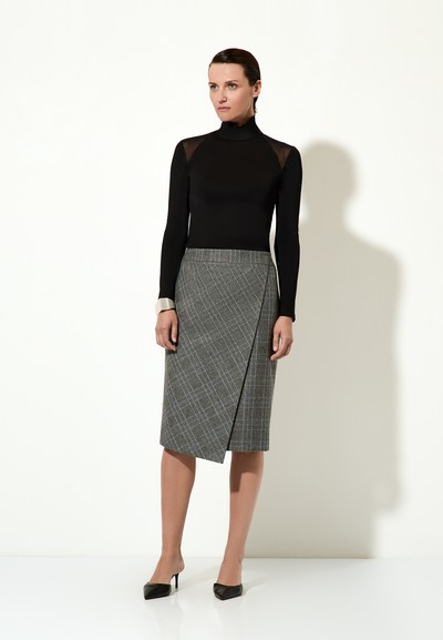 Асимметричная юбка-карандаш VASSA&Co, пол женский, цвет серый