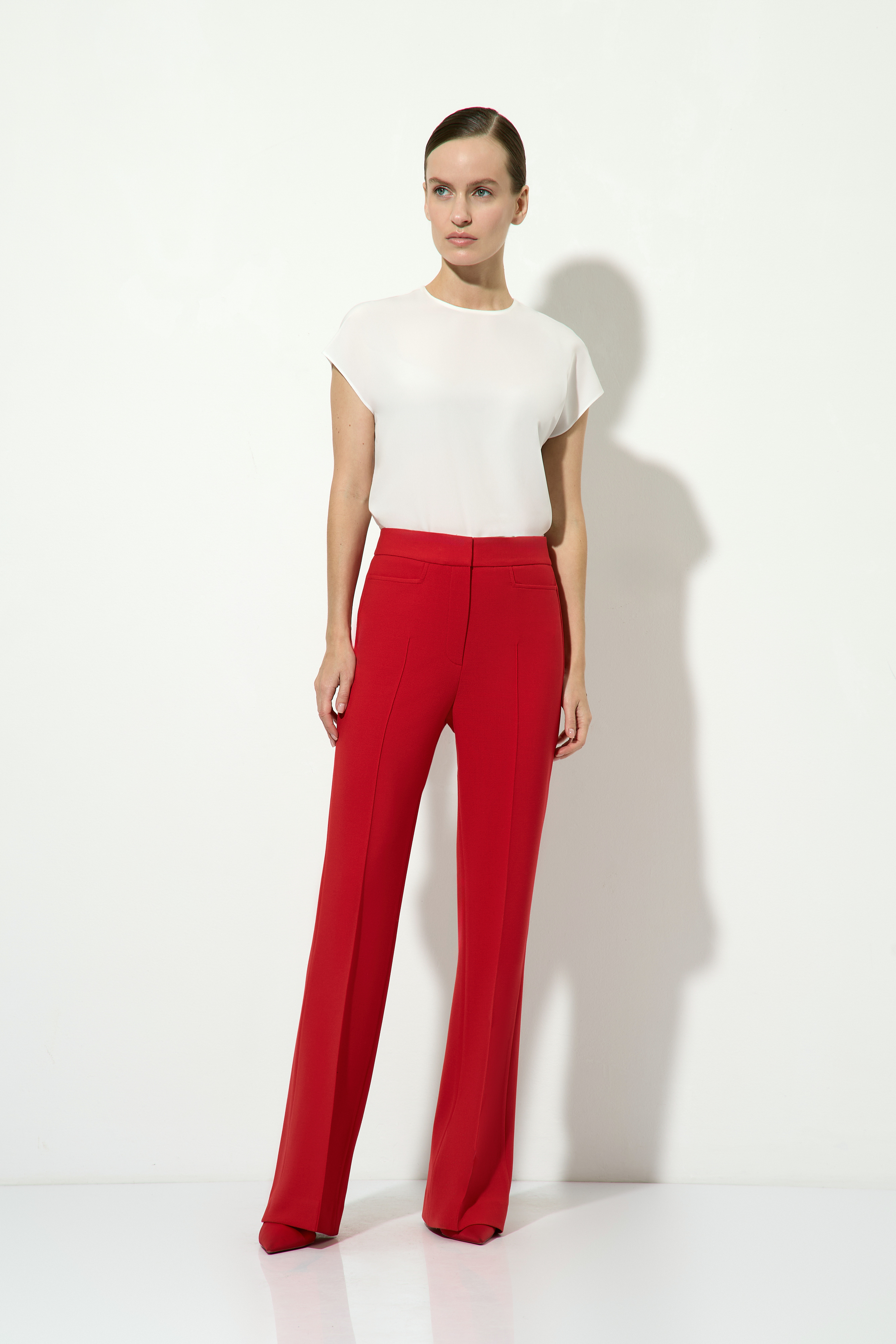 Брюки красные VASSA&Co, пол female, цвет red