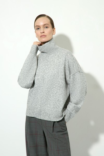 Джемпер женский с горлом VASSA CODE, пол женский, цвет серый