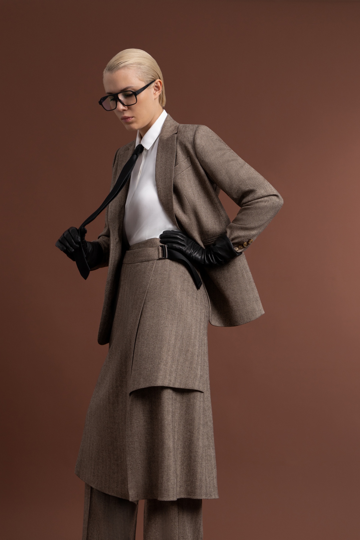 Юбка с асимметричной деталью VASSA&Co, пол женский, цвет коричневый