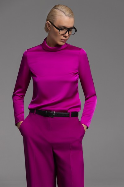 Блузка в оттенке темная фуксия VASSA&Co, пол женский, цвет фиолетовый