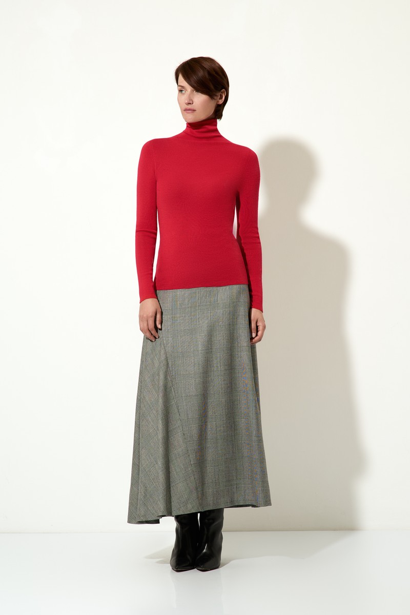 Водолазка из шерсти мериноса VASSA CODE, пол женский, цвет красный