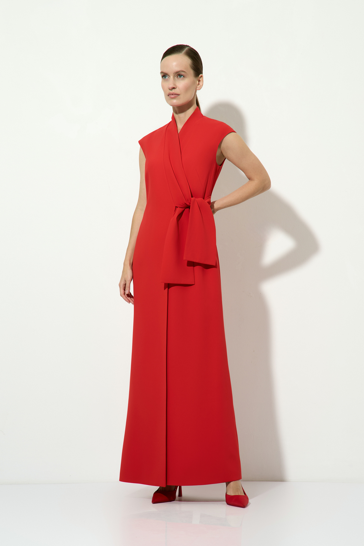 Красное платье-макси VASSA&Co, пол женский, цвет красный