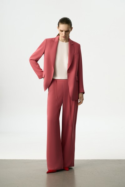 Брюки хлопковые VASSA&Co, пол female, цвет pink