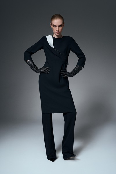 Платье со съемной деталью VASSA&Co, пол женский, цвет черный