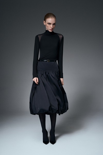 Водолазка с элементами из сетки VASSA&Co, пол женский, цвет черный