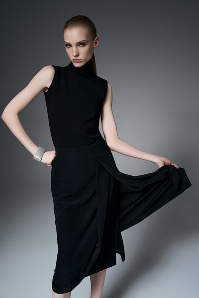 Юбка с асимметричной деталью VASSA&Co, пол female, цвет black