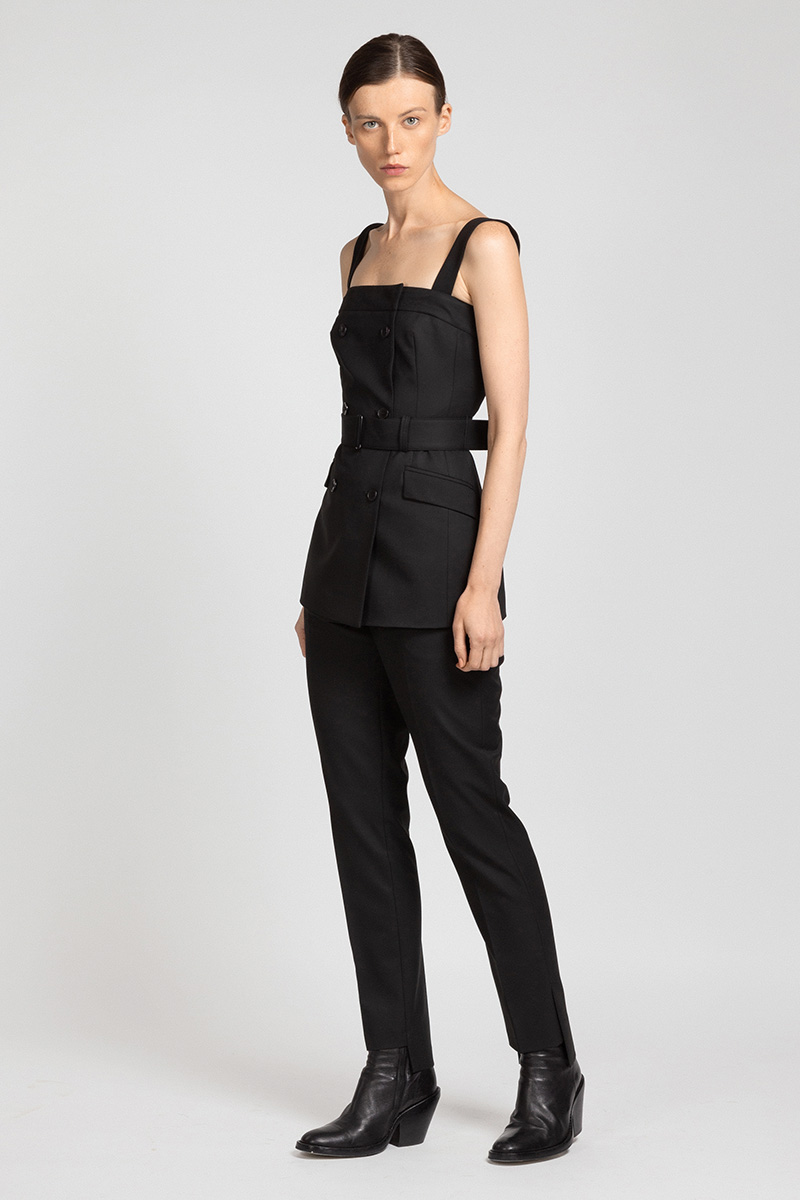 Топ с двубортной застежкой VASSA&Co, пол женский, цвет черный