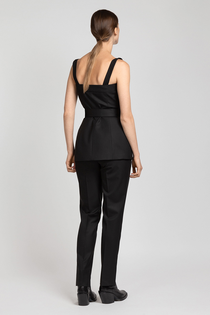 Топ с двубортной застежкой VASSA&Co, пол женский, цвет черный