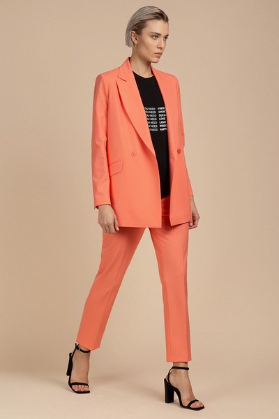 Зауженные базовые брюки VASSA&Co, пол женский, цвет розовый, фото №2