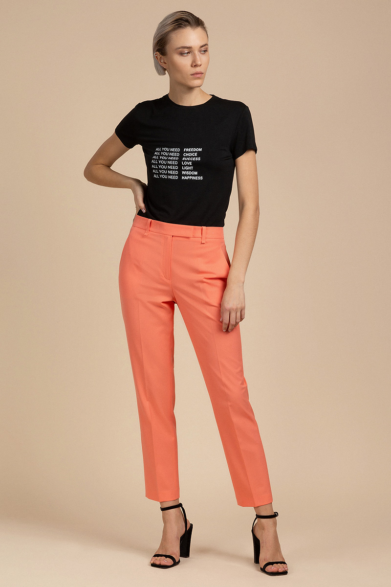 Зауженные базовые брюки VASSA&Co, пол женский, цвет розовый