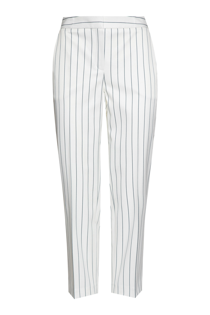 Прямые белые брюки в полоску VASSA&Co, пол женский, цвет белый