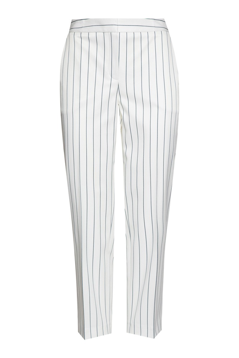 Прямые белые брюки в полоску VASSA&Co, пол женский, цвет белый, фото №7