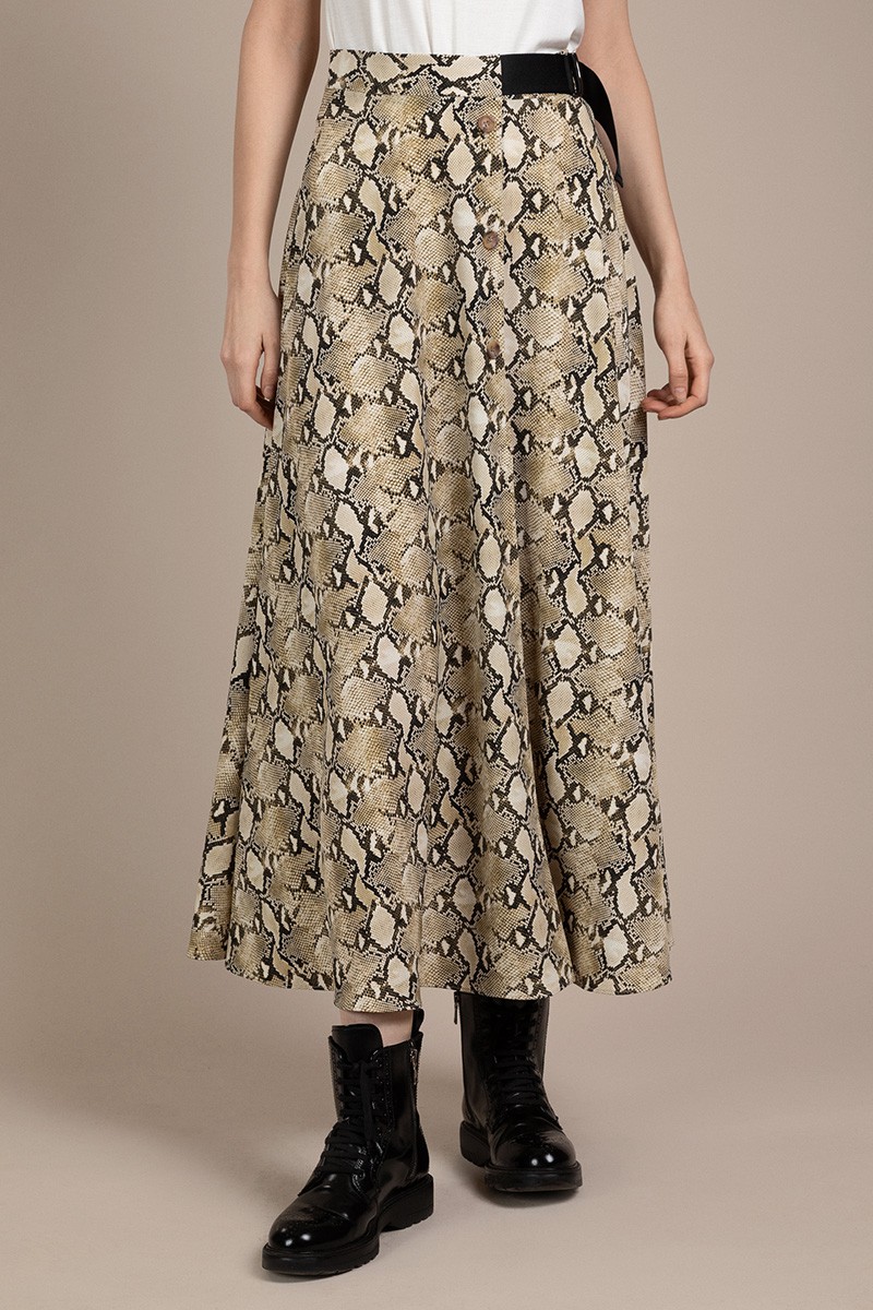 Длинная юбка  на пуговицах VASSA&Co, пол женский, цвет хаки, фото №3