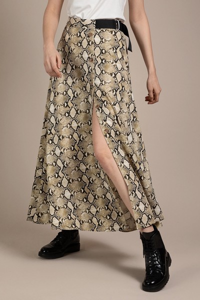 Длинная юбка на пуговицах VASSA&Co, пол женский, цвет хаки, фото №5