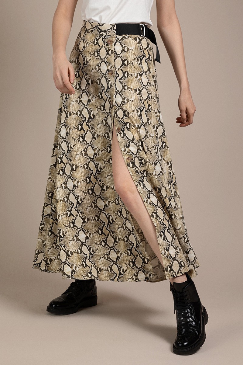 Длинная юбка  на пуговицах VASSA&Co, пол женский, цвет хаки, фото №5