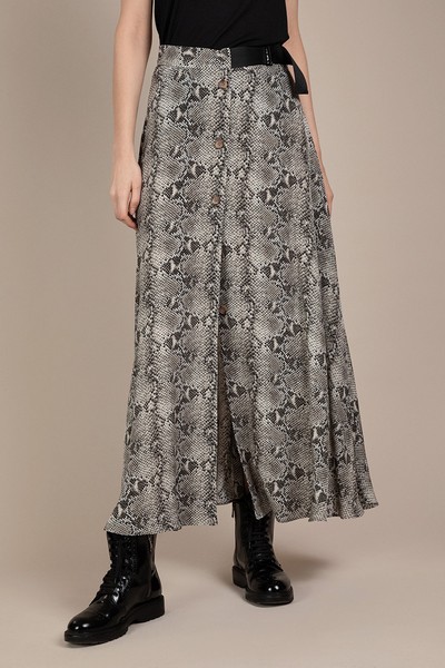 Длинная юбка из вискозы на пуговицах VASSA&Co, пол женский, цвет коричневый, фото №3