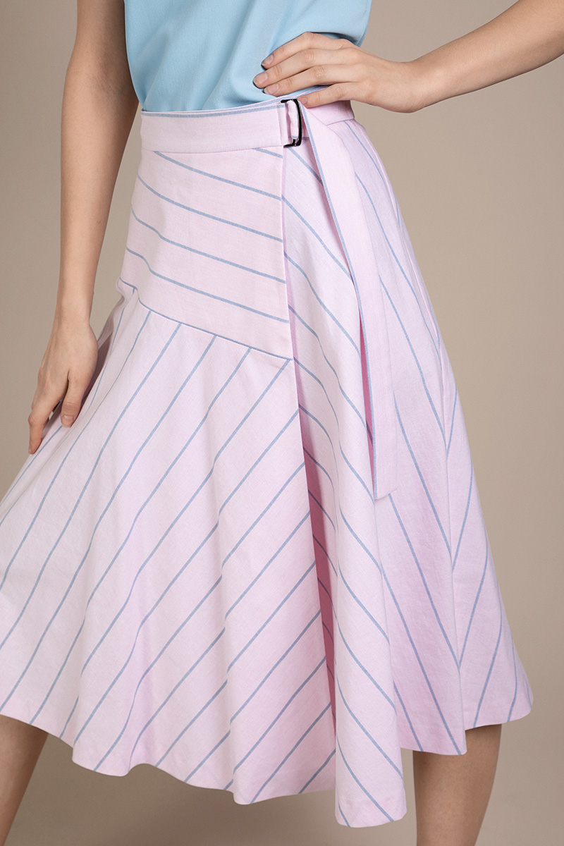 Расклешенная юбка из хлопка VASSA&Co, пол женский, цвет розовый