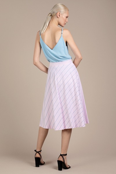 Расклешенная юбка из хлопка VASSA&Co, пол женский, цвет розовый, фото №3