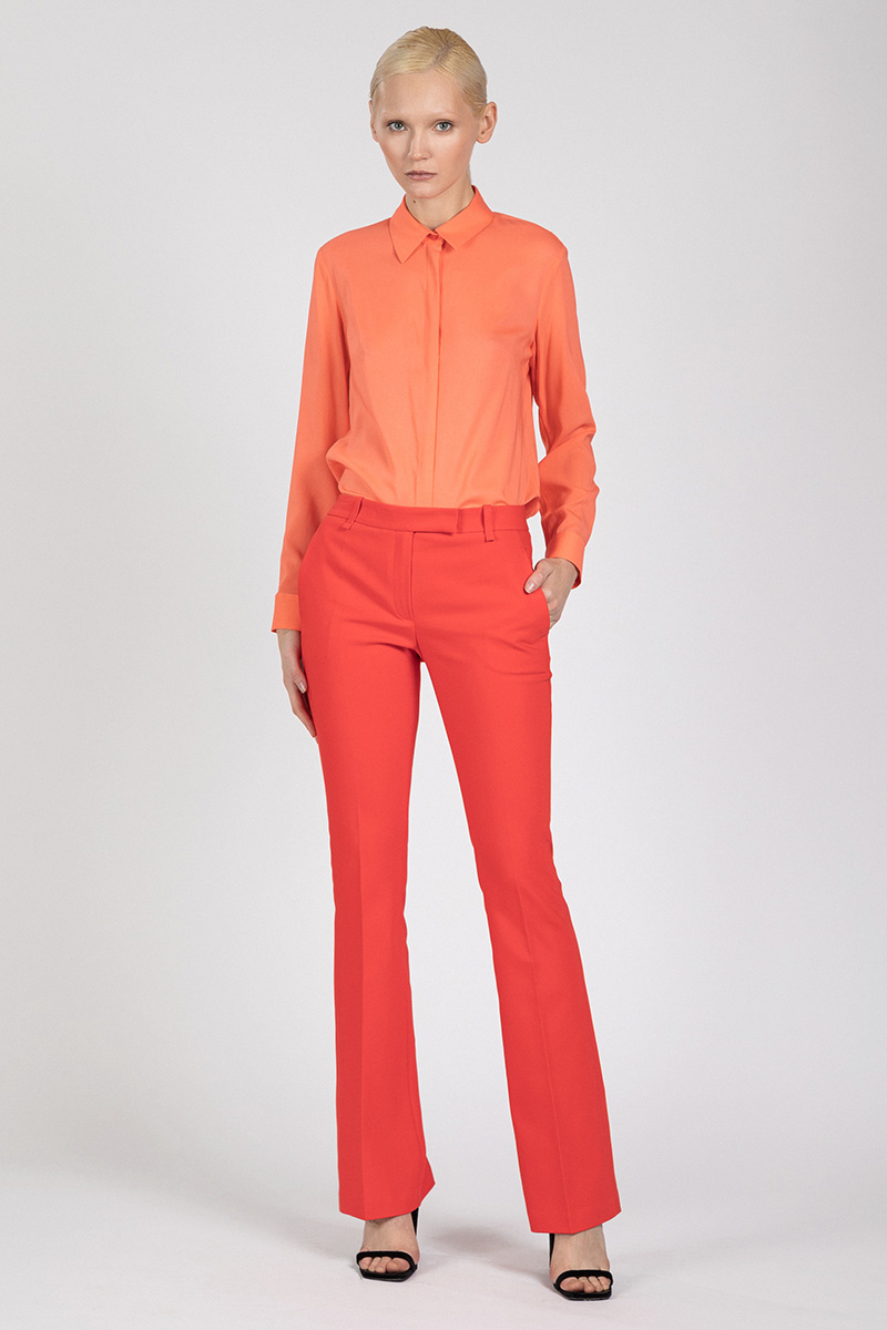 Брюки расклешенные от колена VASSA&Co, пол женский, цвет красный