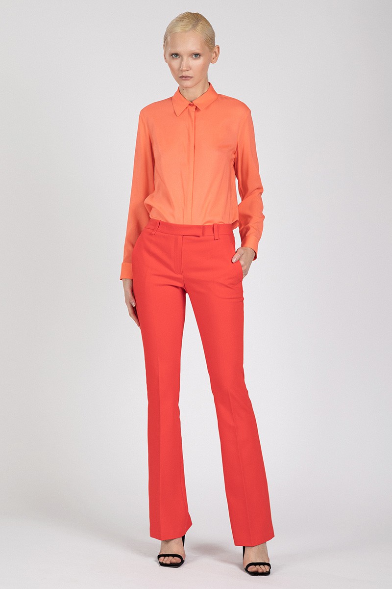 Брюки расклешенные от колена VASSA&Co, пол женский, цвет красный, фото №2