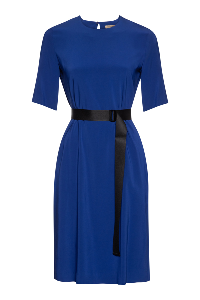 Платье свободного кроя VASSA&Co, пол женский, цвет синий