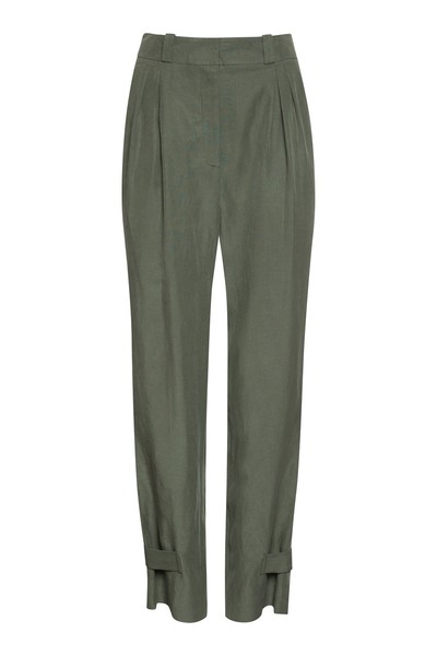 Летние брюки с защипами VASSA&Co, пол женский, цвет зеленый, фото №7