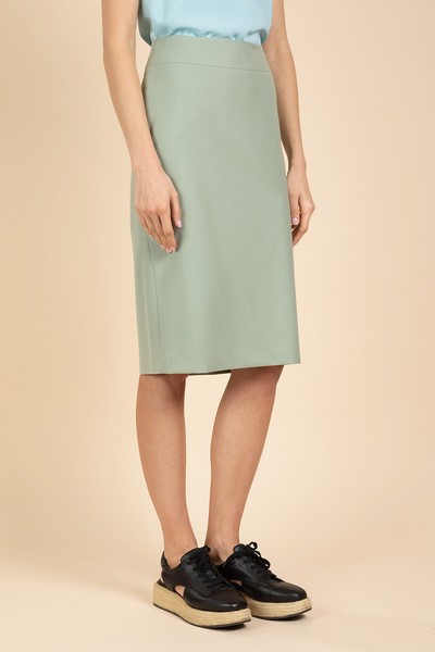 Классическая юбка зауженного силуэта VASSA&Co, пол женский, цвет хаки, фото №3
