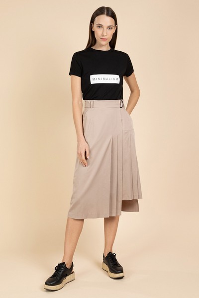 Юбка асимметричного кроя VASSA&Co, пол женский, цвет бежевый, фото №2