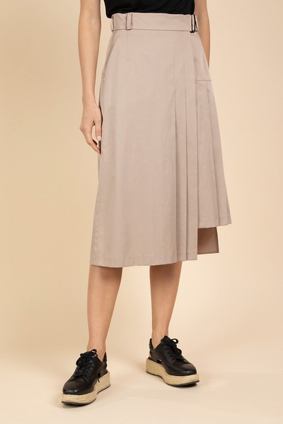 Юбка асимметричного кроя VASSA&Co, пол женский, цвет бежевый, фото №3