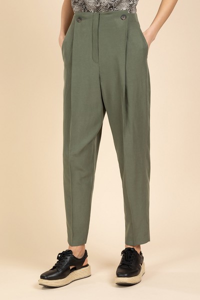 Брюки VASSA&Co, пол женский, цвет зеленый, фото №4