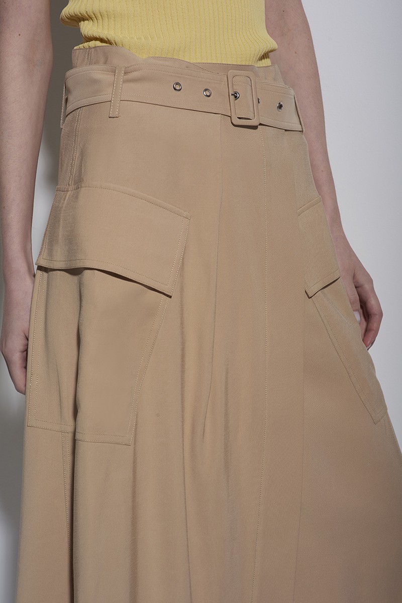 Юбка с запахом бежевого цвта VASSA CODE, пол женский, цвет коричневый, фото №6