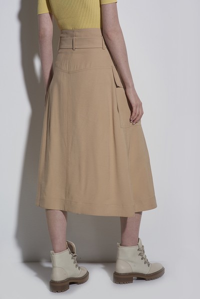 Юбка с запахом бежевого цвта VASSA CODE, пол женский, цвет коричневый, фото №5