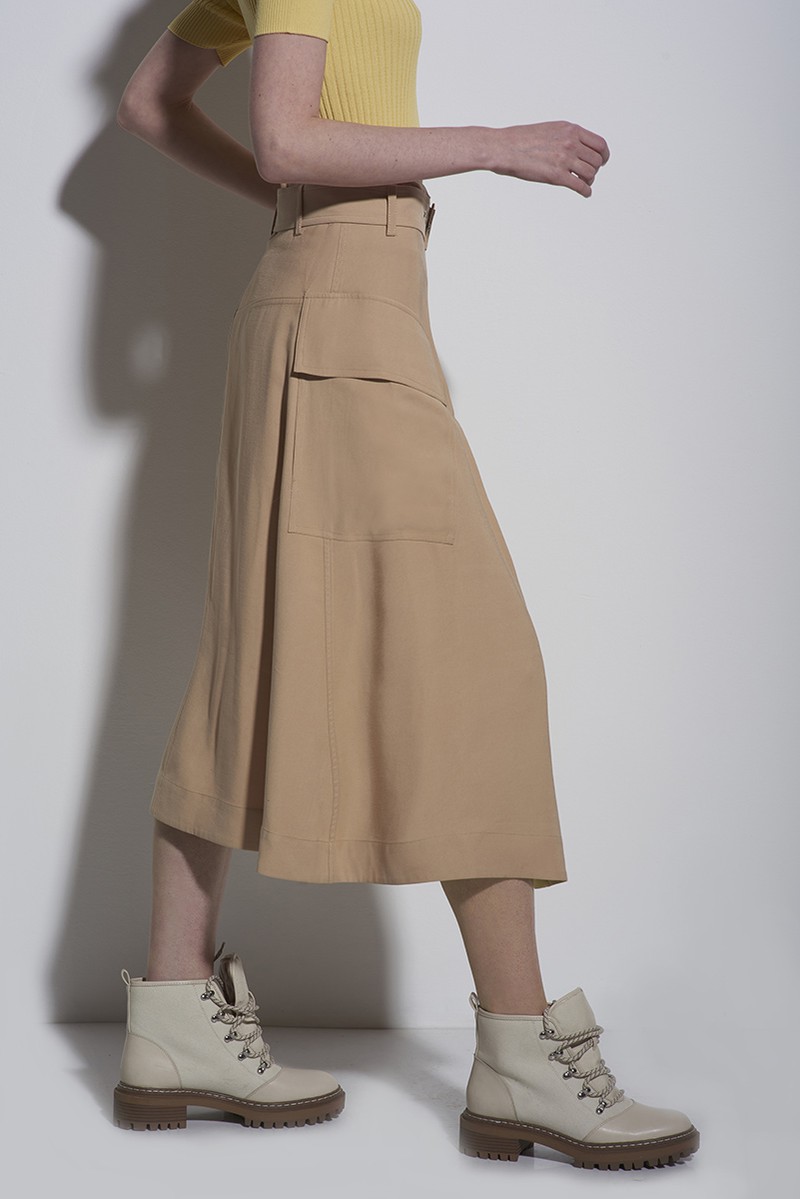 Юбка с запахом бежевого цвта VASSA CODE, пол женский, цвет коричневый, фото №4