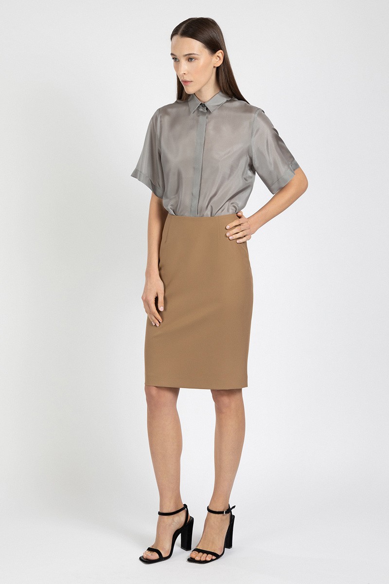 Базовая юбка-карандаш VASSA&Co, пол женский, цвет бежевый, фото №2