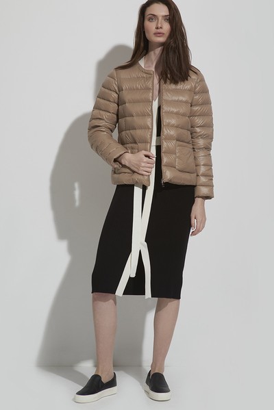 Куртка пуховик без воротника VASSA CODE, пол женский, цвет коричневый, фото №6