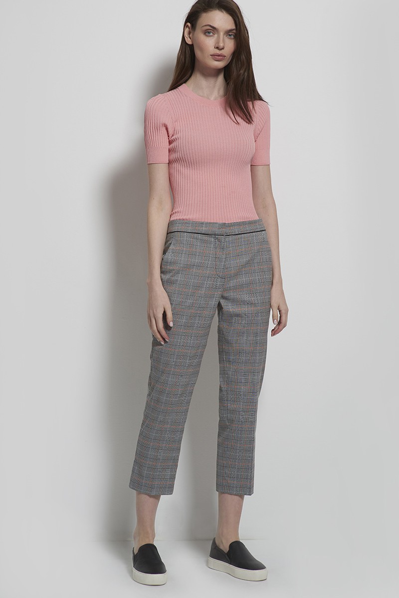 Брюки серого цвета в клетку VASSA CODE, пол женский, цвет серый, фото №2
