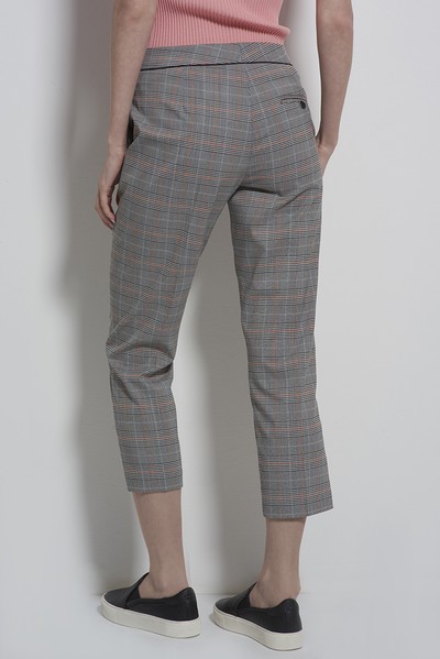 Брюки серого цвета в клетку VASSA CODE, пол женский, цвет серый, фото №4