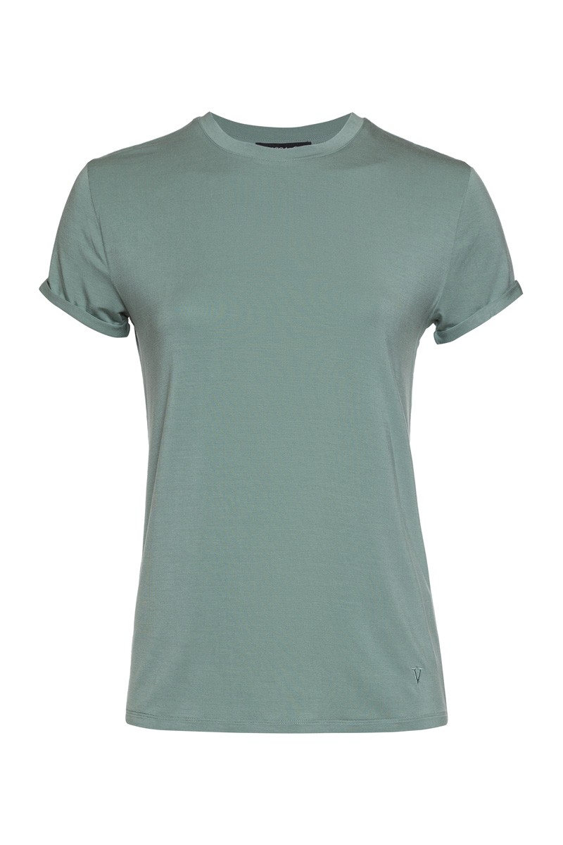 Футболка женская однотонная VASSA&Co, пол женский, цвет зеленый, фото №4
