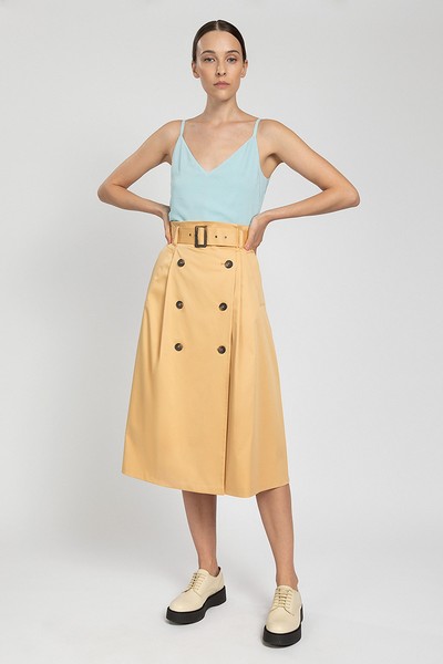 Юбка VASSA&Co, пол женский, цвет коричневый, фото №4