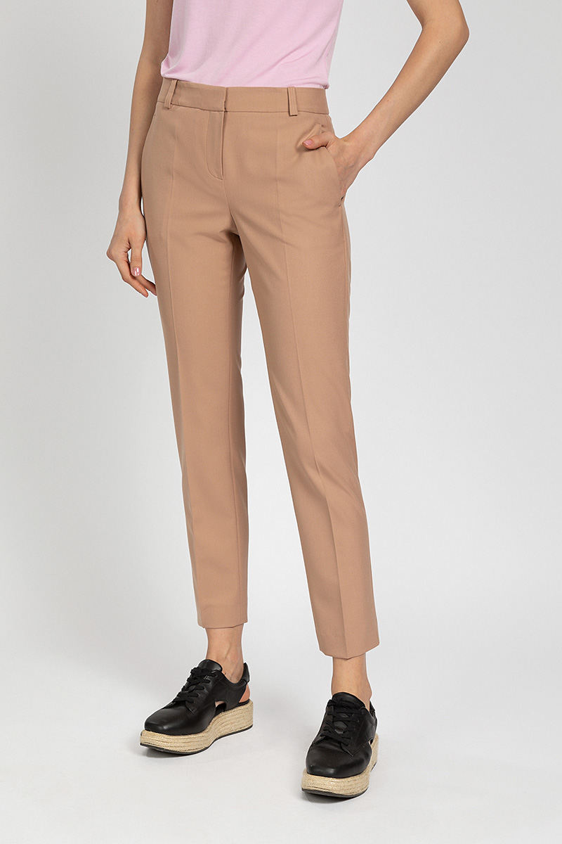 Классические прямые брюки VASSA&Co, пол женский, цвет коричневый